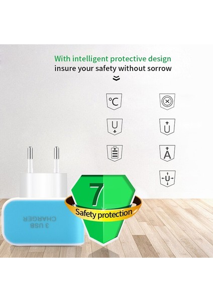 Geumxl Ab Tak 3 Port Çoklu USB Duvar Şarj Adaptörü Mobil Akıllı Telefon Cihazı 5 V 3A iPhone iPad Için Hızlı Şarj Xiaomi (Yurt Dışından) modelleri