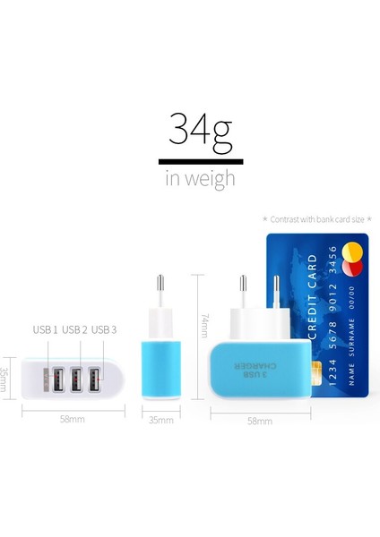 Geumxl Ab Tak 3 Port Çoklu USB Duvar Şarj Adaptörü Mobil Akıllı Telefon Cihazı 5 V 3A iPhone iPad Için Hızlı Şarj Xiaomi (Yurt Dışından) indirimleri