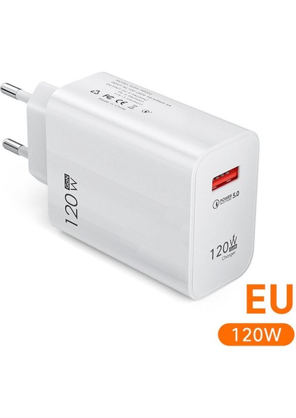 120W USB Hızlı Şarj Adaptörü Samsung Xiaomiuniversal Qc3.0 Duvar Cep Telefonu Şarj Cihazı Redmi Not 11 9 Pro K50 Poco C40 Huawei (Yurt Dışından)