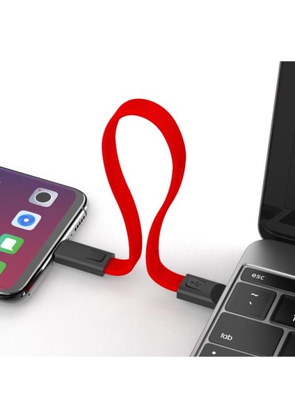 Vaorlo Anahtarlık Kordon 2.4A Hızlı Şarj Kablosu Mikro USB Tip-C Şarj Cihazı USB Veri Kablosu 22CM Taşınabilir Xiaomi Samsung iPhone Için (Yurt Dışından) modelleri