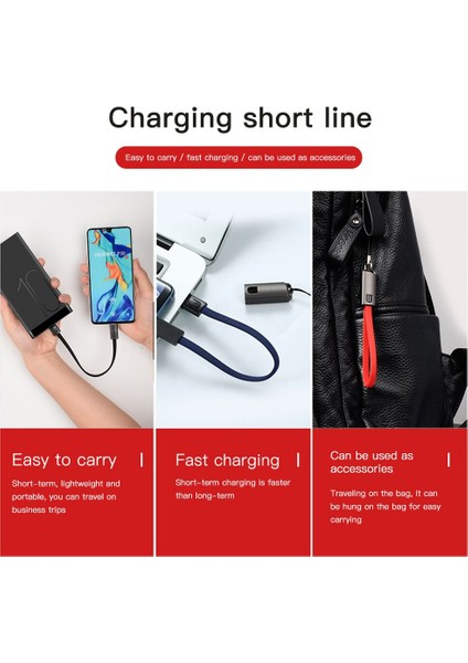 Vaorlo Anahtarlık Kordon 2.4A Hızlı Şarj Kablosu Mikro USB Tip-C Şarj Cihazı USB Veri Kablosu 22CM Taşınabilir Xiaomi Samsung iPhone Için (Yurt Dışından) fırsatları