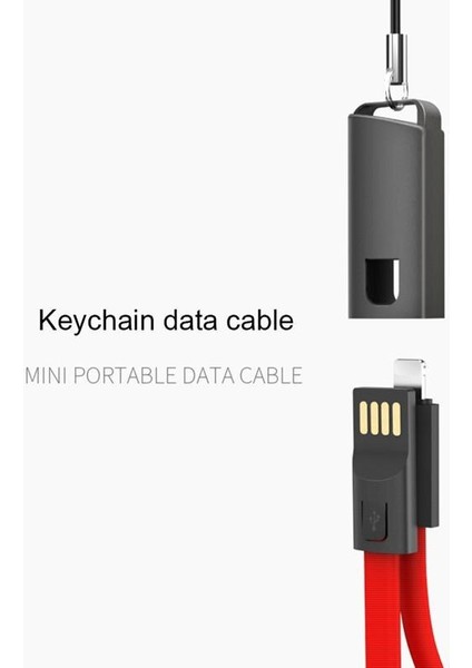 Vaorlo Anahtarlık Kordon 2.4A Hızlı Şarj Kablosu Mikro USB Tip-C Şarj Cihazı USB Veri Kablosu 22CM Taşınabilir Xiaomi Samsung iPhone Için (Yurt Dışından) indirimleri