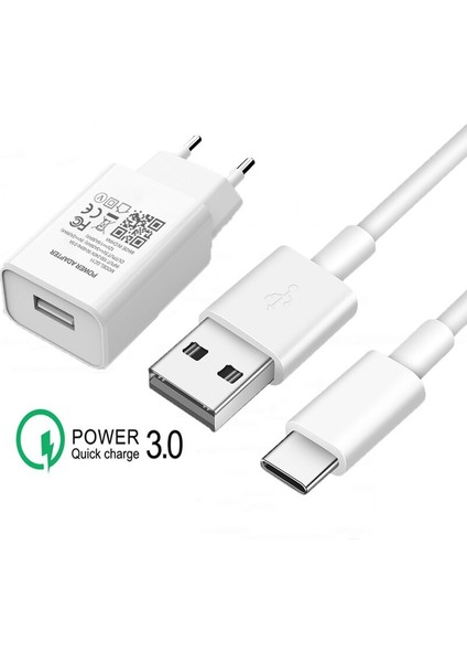 9 V 2A USB Şarj Aleti Hızlı Cep Telefonu Adaptörü Qc 3.0 Huawei Samsung S20 Fe S21 Not 20 Ultra S10 S9 S8 Artı USB Tip-C Kablo (Yurt Dışından)