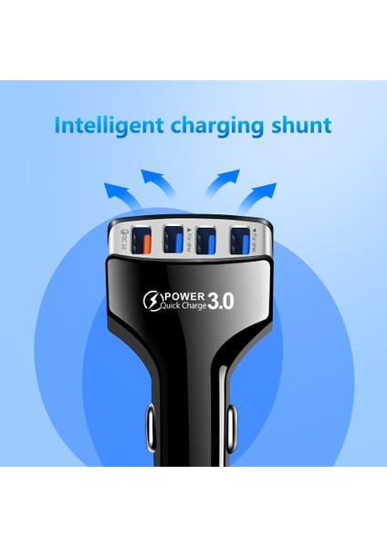60W 4 Portlu Araç Şarj Cihazı Hızlı Şarj 3.0 Çoklu USB Adaptörü Hızlı Şarj iPhone 13 Samsung Xiaomi Huawei Telefon Araç Şarj Cihazı (Yurt Dışından) modelleri
