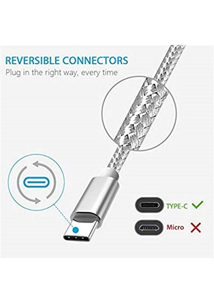 USB C Tipi Kablo Xiaomi Redmi K20 Pro Tip-C Kablo Naylon Örgülü USB C Hızlı Şarj Kablosu Samsung Galaxy S8 Tablet Kabloları (Yurt Dışından) fiyatları