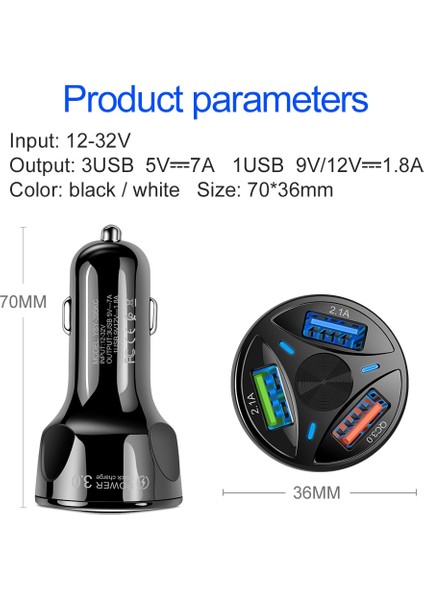 Hızlı Şarj 3.0 USB Araç Şarj Cihazı iPhone x 11 Pro Samsung S20 Plus Araç Şarj Cihazı Hızlı Şarj Qc 3.0 Cep Telefonu Şarj Cihazı USB (Yurt Dışından) indirimleri