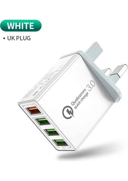 Hızlı Şarj Cihazı 4 Bağlantı Noktalı USB Şarj Cihazı Ab Tak Qc3.0 Taşınabilir Çoklu Hızlı Şarj Adaptörü (Yurt Dışından) fiyatları