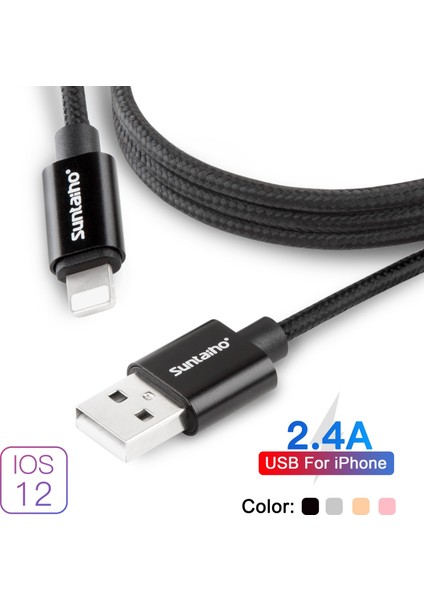 Paket USB Kablosu iPhone 13 12 Pro Max 6 7 8 11 Xr Xs x 2.4A Hızlı Şarj Şarj Cihazı Cep Telefonu Veri Kablosu iPad Için Tel Kordon (Yurt Dışından) fiyatları