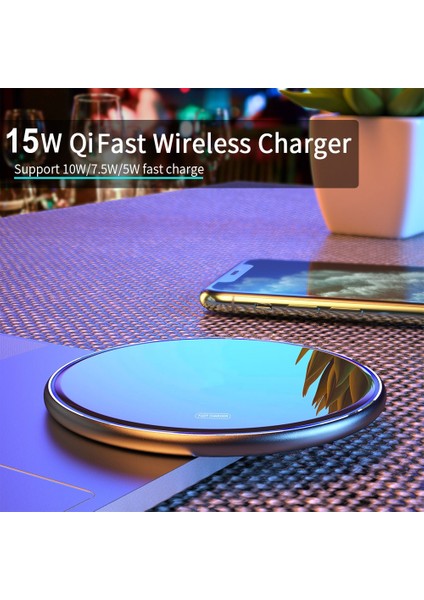 Fdgao 15W Hızlı Kablosuz Şarj Cihazı Samsung Galaxy S21 S10 S9 Qi Indüksiyon Şarj Pedi iPhone 13 12 11 Pro Xs Max Xr 8 Artı (Yurt Dışından) fiyatları