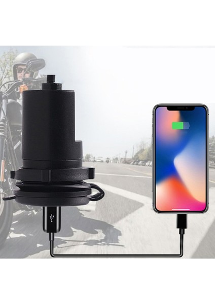 Motosiklet Cep Telefonu Şarj Cihazı 12V Su Geçirmez Araba Anahtarlı Tek USB (Yurt Dışından) modelleri