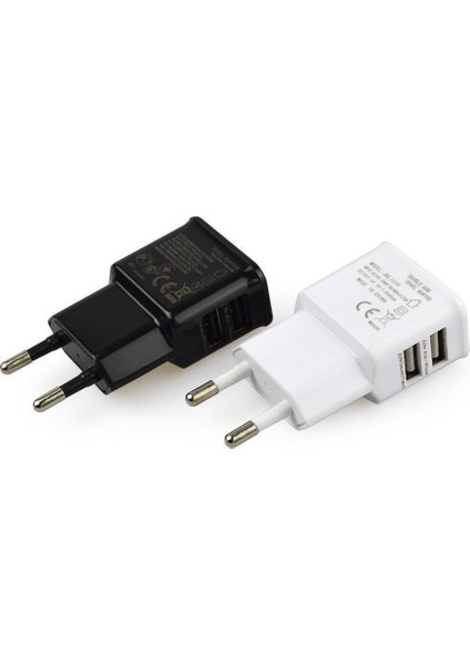 Çift USB Şarj Aleti 2A Hızlı Şarj Seyahat Ab Tak Adaptörü Taşınabilir Duvar Şarj Cihazı Cep Telefonu Kablosu iphone Samsung Xiaomi (Yurt Dışından)