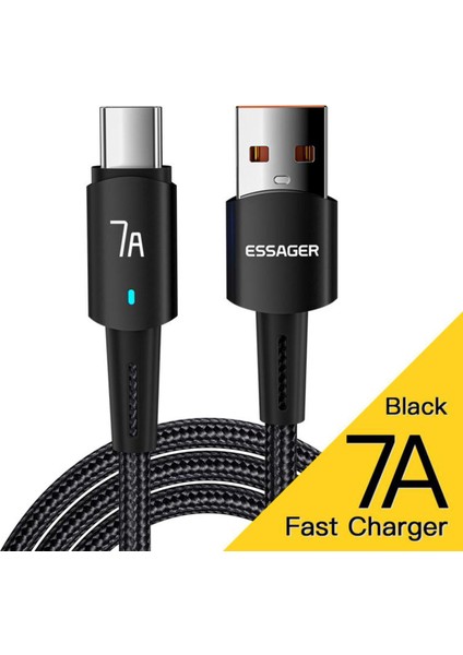Ryra 100W Hızlı Şarj 7A USB C Tipi Kablo Oppo Huawei P30 Samsung Xiaomi Mi 11 Realme Usbc Şarj Cihazı Hızlı Şarj Veri Kablosu (Yurt Dışından)