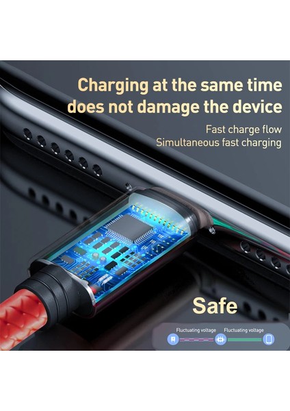 Tkey 3 In 1 Mikro USB C Tipi Şarj Aleti Kablosu Çoklu USB Bağlantı Noktası Çoklu USB Şarj Kablosu iPhone Xiaomi Huawei Için Hızlı Şarj Kablosu (Yurt Dışından) fiyatları