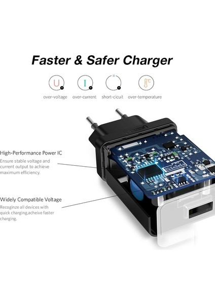 18W Telefon USB Şarj Aleti Hızlı Şarj 3.0 Hızlı Cep Telefonu Şarj Cihazı USB Adaptörü Htc M8 M8 Sony Xz/xz Premium Lg G5 G6 V20 V30 (Yurt Dışından) modelleri