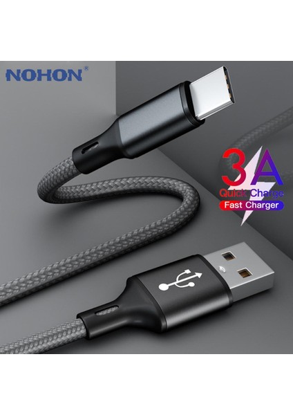 USB C Tipi Kablo 3A Hızlı Şarj Cihazı Xiaomi Huawei Redmi Için Mate Samsung S9 S10 Usbc Kabloları C Cep Telefonu Şarj Veri Kablosu Kablosu (Yurt Dışından)