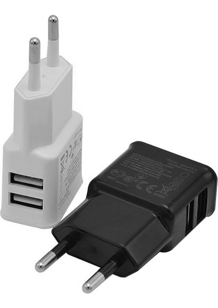 2 USB Bağlantı Noktası Şarj Adaptörü Samsung Çift USB Ab Tak Telefon Şarj Cihazı Taşınabilir Evrensel Seyahat Şarj Kafası Iphone Xiaomi Için (Yurt Dışından)