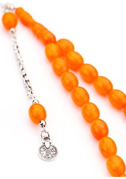 Turunç Neon Renk Toz Kehribar Tesbih fiyatları