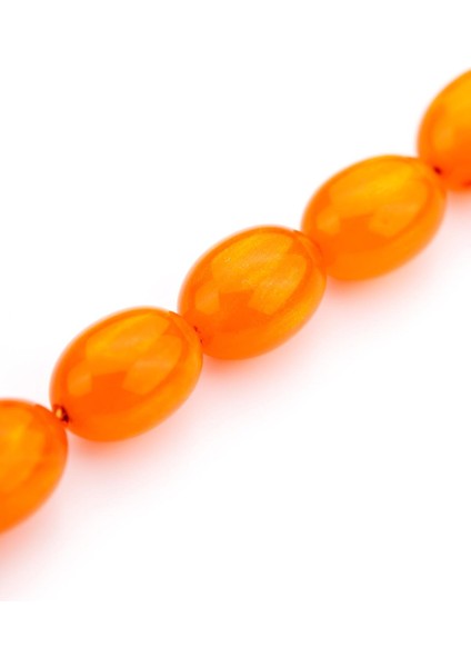 Turunç Neon Renk Toz Kehribar Tesbih modelleri