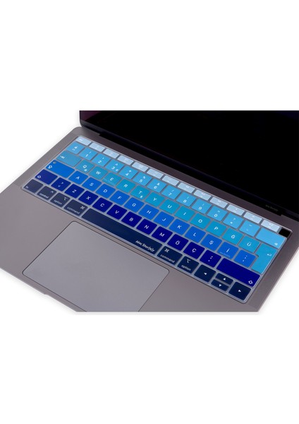 Laptop Macbook Air Klavye Kılıfı Türkçe Q Harf Baskılı A1932 ile Uyumlu Ombre