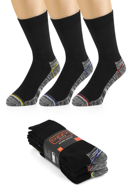 Ozzy Socks 3 Çift Erkek Dayanıklı,koruyucu ve Topuk Burun Kalın Işçi Çorabı