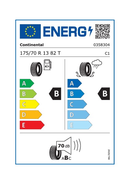 175/70 R13 82T Ecocontact 6 Binek Oto Yaz Lastiği (Üretim Yılı: 2024)