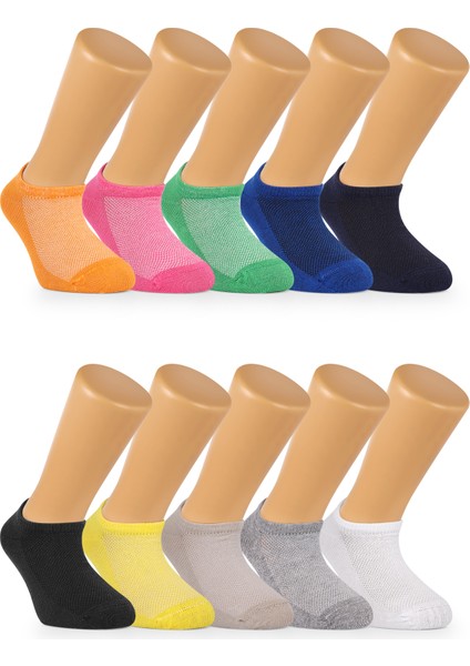 10 Çift Dikişsiz Pamuklu Bebek Çocuk Görünmez Sneaker Patik Çorap