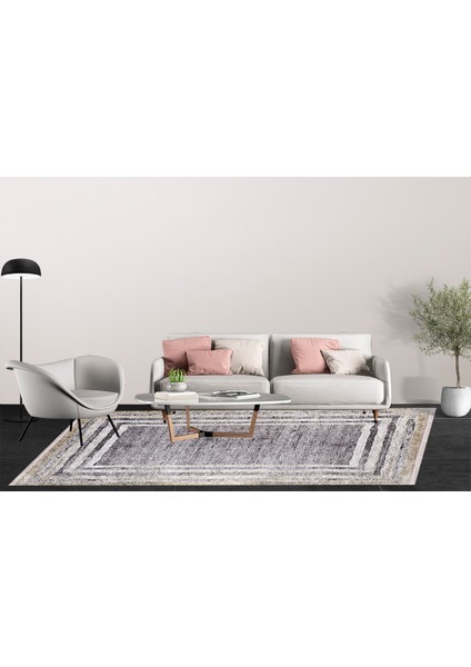 Modern Altın Desen Dijital Baskı Hipoalerjenik Kaymaz Taban Halı Yolluk