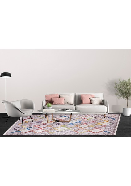 Modern Gri Geometrik Desen Dijital Baskı Hipoalerjenik Kaymaz Taban Halı Yolluk fırsatları