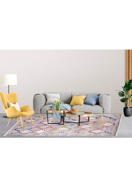 Modern Gri Geometrik Desen Dijital Baskı Hipoalerjenik Kaymaz Taban Halı Yolluk indirimleri