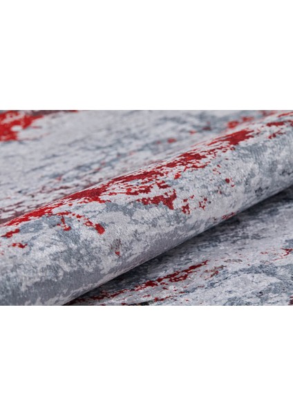Modern Gri Kırmızı Desen Dijital Baskı Hipoalerjenik Kaymaz Taban Halı Yolluk fiyatları