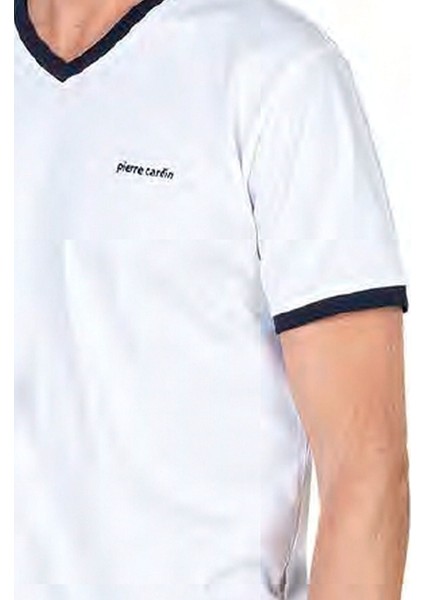 6046 Erkek Kısa Kollu Penye Pijama Takımı-Beyaz fiyatları