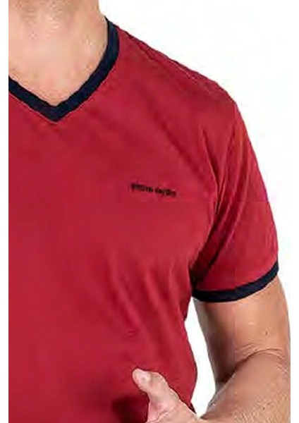 6046 Erkek Kısa Kollu Penye Pijama Takımı-Bordo fiyatları