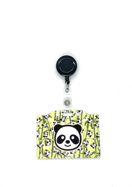 Panda Temalı Yatay Kart Kabı Kart Koruyucu