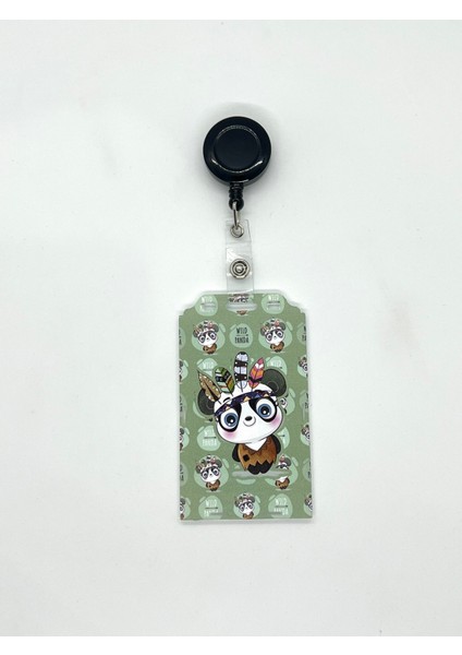 Panda 2 Temalı Dikey Kart Kabı Kart Koruyucu