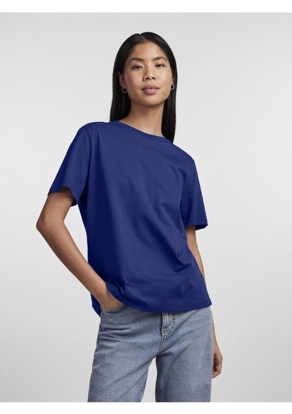 Pieces 17140802 0 Yaka Kadin Body - Saks Mavi