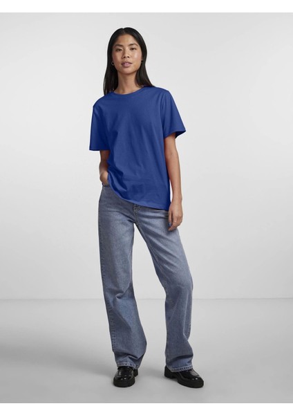 Pieces 17140802 0 Yaka Kadin Body - Saks Mavi