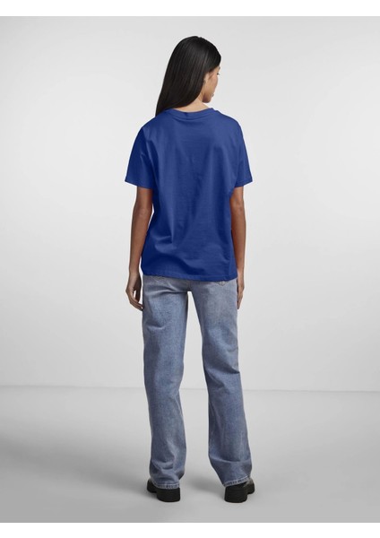 Pieces 17140802 0 Yaka Kadin Body - Saks Mavi