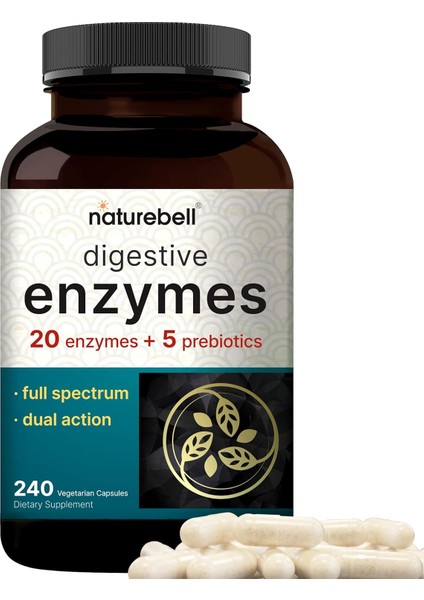 Digestive Enzymes With Prebiotics 20 Enzyme & 5 Prebiotic Complex 240 Kapsul Lab Tested
