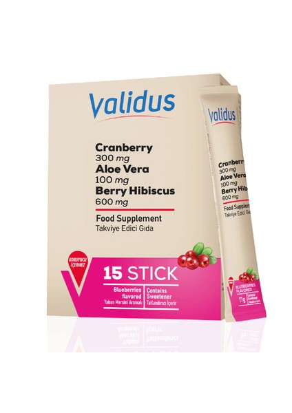 Cranberry + Aloe Vera + Tea Tree + Hibiscus + Bearberry + D-Mannos 15 Sticks