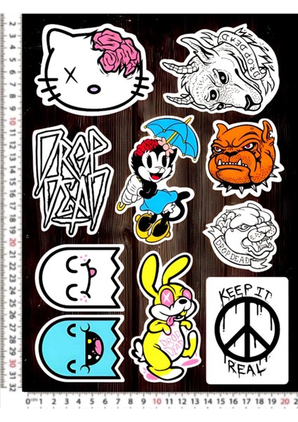 Buy Drop Deat Art Hello Kitty Motorsiklet Kask Leptop Dolap Sticker Çıkartma Çeşitleri