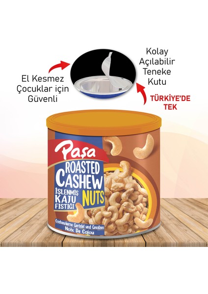 Paşa Kuruyemiş Işlenmiş Kaju Fıstığı Teneke Kutu 150 gr