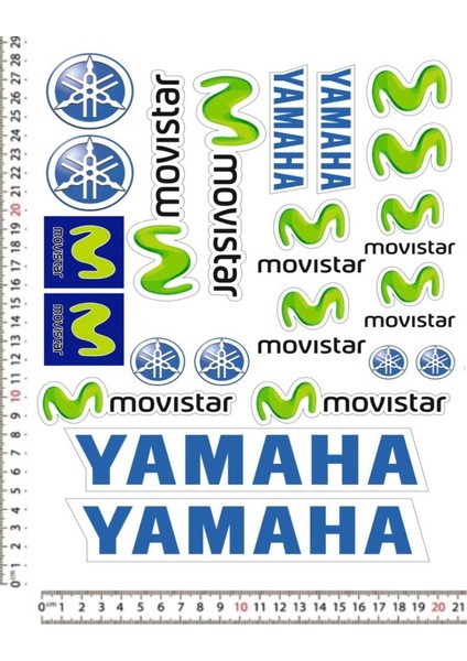 Yamaha Movıstar Motorsiklet Kask Sticker Çıkartma Seti