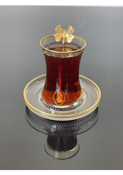 Atabey Home Çay Set 18 Parça 6 Kişilik Kelebek Çay Kaşıklı