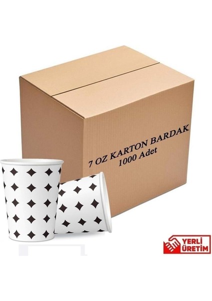 Asorty Karton Bardak 7 Oz 1 Koli 1000 Adet