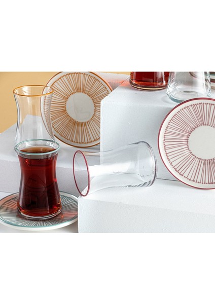 English Home Linette Porselen 6'lı Çay Seti 160 ml Renkli