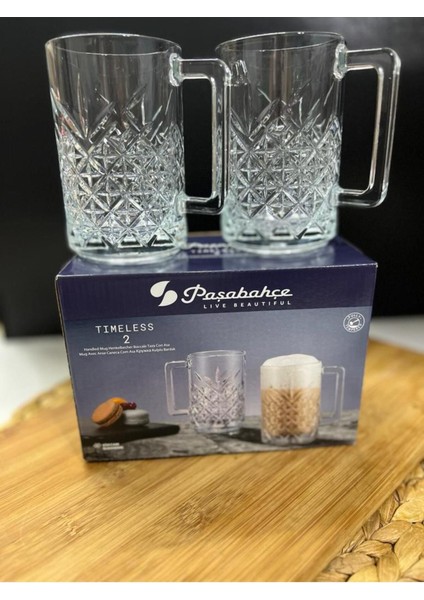 Yeni Seri Timeless 2 Li Kulplu Bardak-Fincan 315CC 55472