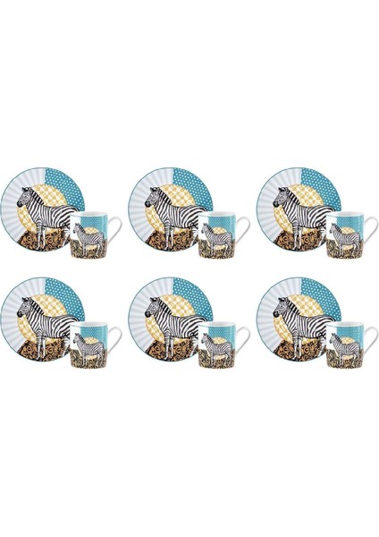 Animal 6 Kişilik Kahve Fincan Takımı 90 ml