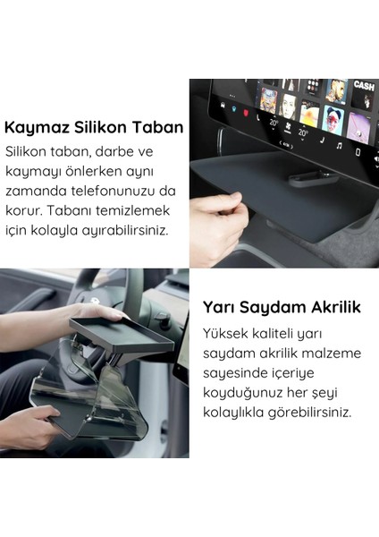 Model Y Ön Konsol Ekran Altı Saklama Kutusu