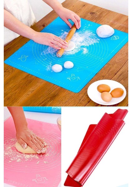 Silikon Ölçekli Hamur Açma Matı Baklava Börek Ekmek Mantı Erişte Hamuru Yoğurma Matı M fiyatları