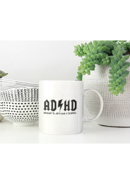 Dehb Görünümlü Bir Sincap Kupa, Dehb Kupa, Dehb Hediyesi, Komik Alaycılık Kupası, Ingilizce Kupa